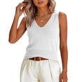 thumbnail image 2 of Lumtrix Women Summer Tank Tops 2026 Basic Sleeveless V Neck Lightweight Knit Sweater Vest Beach Vacation Going Out Shirts White One Size, 2 of 6