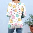 thumbnail image 4 of Idoravan Womens 3/4 Sleeve Tops And Blouses Women's Fashion Easter Print Loose Casual Round Neck Three-Quarter Sleeve T-Shirt Pullover, 4 of 6