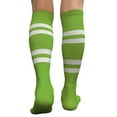 thumbnail image 3 of Couver Cotton 4 White Stripes Knee High Softball Baseball Sports Tube Socks, Bright Lime Green/White, Medium, 3 of 7