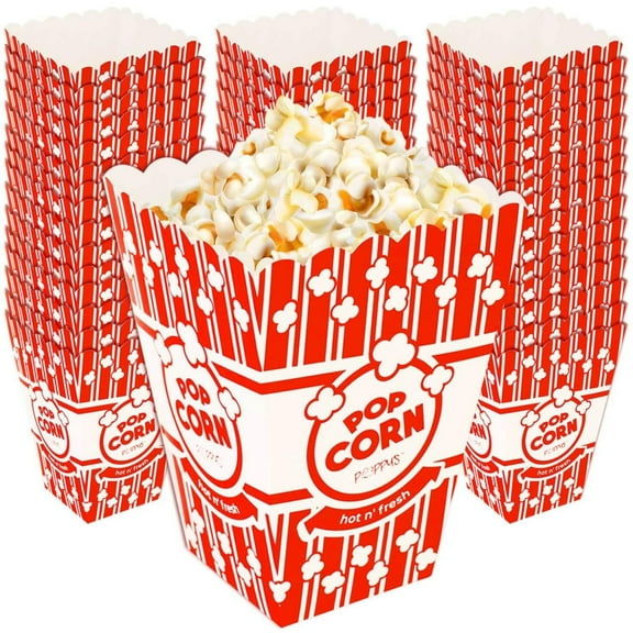 Poppy's Small Popcorn Boxes – 200 Pack 30 Oz Concession-Grade Popcorn Buckets, Popcorn Machine Accessories for Popcorn Bars, Movie Nights, Concessions