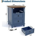 thumbnail image 2 of Acekid Wooden Nightstand 2PC Charging Station End Table Modern Farmhouse Bed Side Table 2 Drawers Open Shelf Livi, 2 of 7