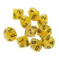 thumbnail image 2 of Juego de 20 dados acrílicos opacos D10 Dados lados para mazmorras y juguetes de Amarillo y morado Sunnimix Dados de acrílico de diez caras, 2 of 8