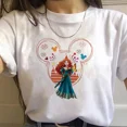 thumbnail image 5 of Camisetas informales de algodón con dibujos animados de Disney para niñas, princesas y sirenas, de Mickey Mouse, para niños, ropa de moda para niños de Disneyland, camisetas para bebés, 5 of 5