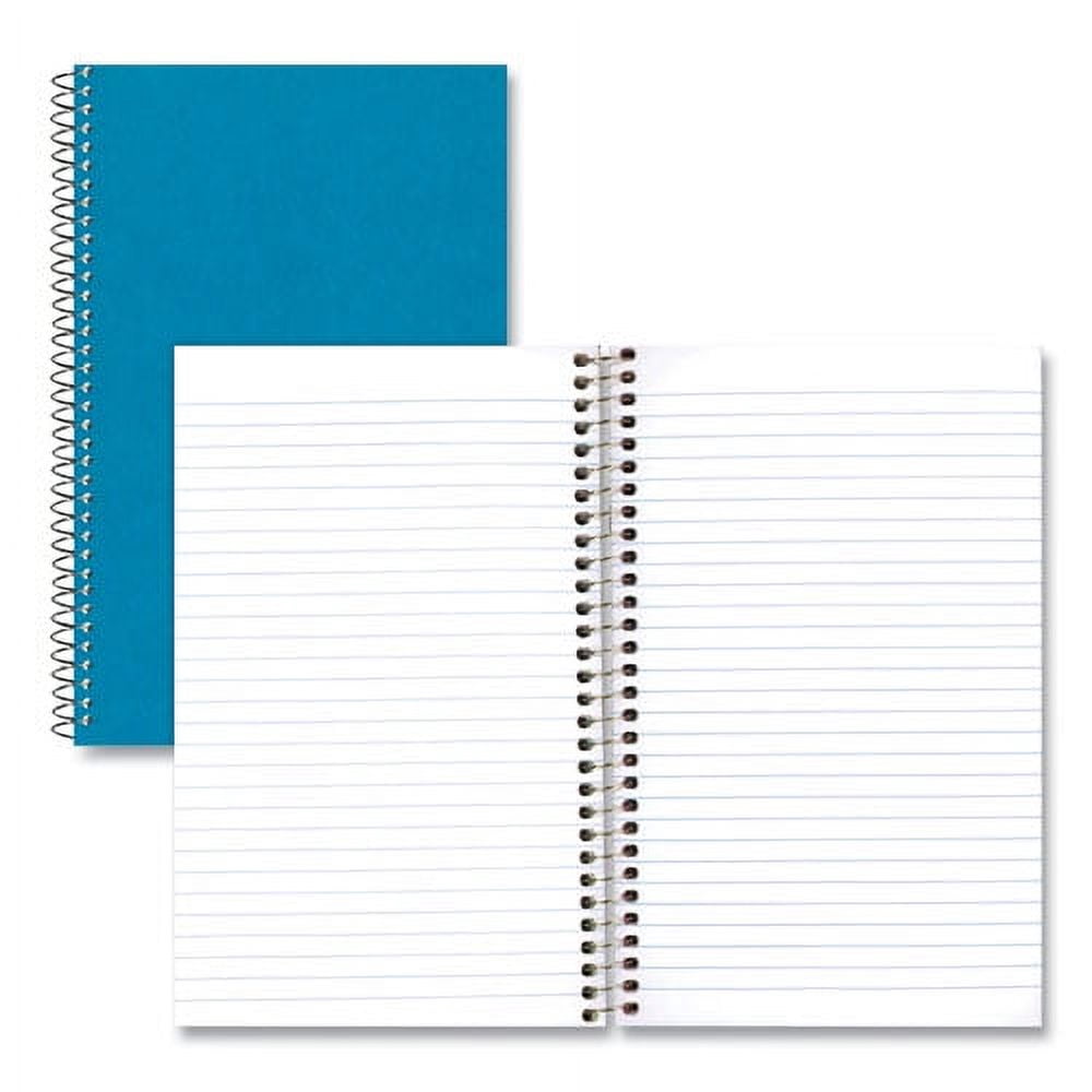 Single-Subject Wirebound Notebooks, 1 Subject, Medium/college Rule, Kolor Kraft Blue Front Cover, 9.5 X 6, 80 Sheets | Bundle of 5 Each