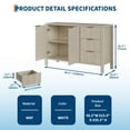 thumbnail image 3 of 46.5" Fluted Sideboard Buffet Cabinet, Accent Coffee Bar Cabinet with 3 Drawers, Wooden Media Console Table TV Stand, Floor Cupboard Cabinet, 3 of 7