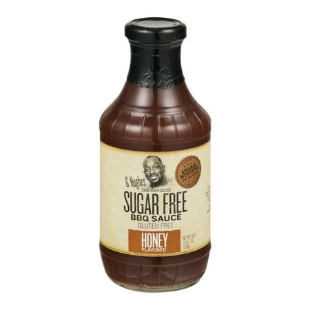 (2 Pack) G Hughes Sugar Free Honey BBQ Sauce, 18 (Best Honey Barbecue Sauce)
