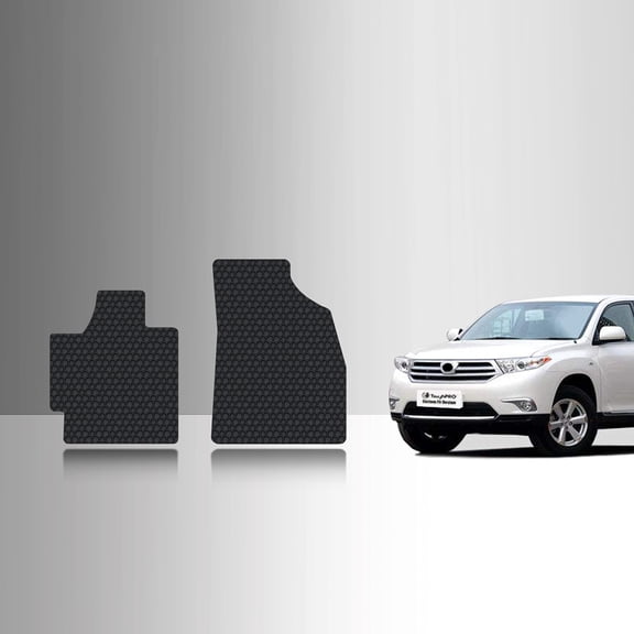 ToughPRO Front Mats Compatible with Toyota Highlander 2011 - All Weather Heavy Duty (Made in USA) Black Rubber