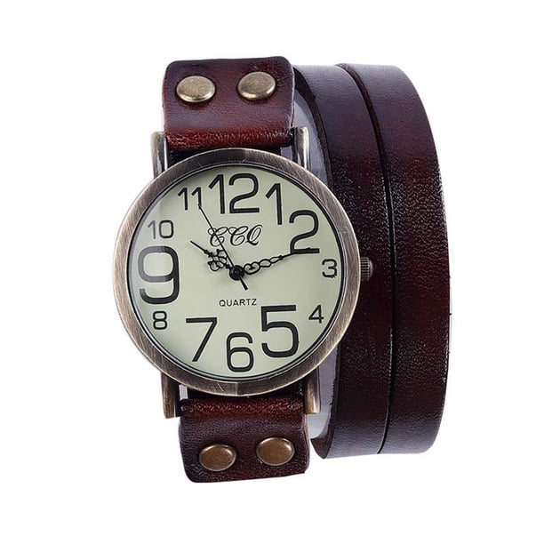 Vestido para Mujer Reloj de Pulsera de Cuero de Vaca Vintage Reloj de Hombre Y Mujer Vestido de Mujer Reloj de Cuarzo para Hombres