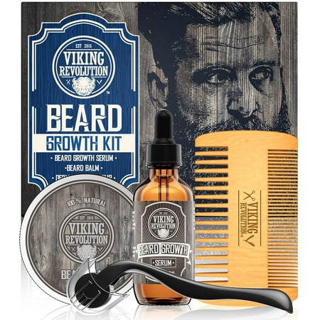Viking Revolution - Beard Growth Kit for Men - Beard Growing Kit & Moustache Growth Kit with Beard Growth Serum, Derma Roller Accessory & More