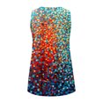 thumbnail image 5 of Gibobby Mujeres Casual Tie Dye Vintage Impresión Cuello en V Sin mangas Chaleco Camiseta Blusa Tops(Verde,CH), 5 of 5