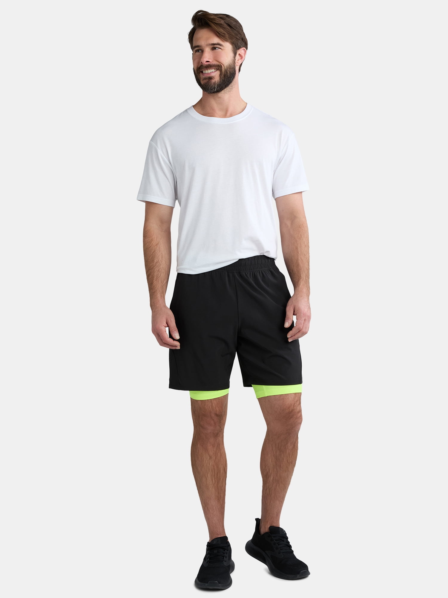 Athletic Works Men's and Big Men's 2 in 1 Gym Shorts with Liner, 6" & 8" Inseams, Sizes S-3XL