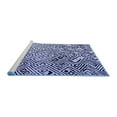 thumbnail image 2 of Ahgly Company Machine Washable Indoor Round Solid Blue Modern Area Rugs, 8' Round, 2 of 4