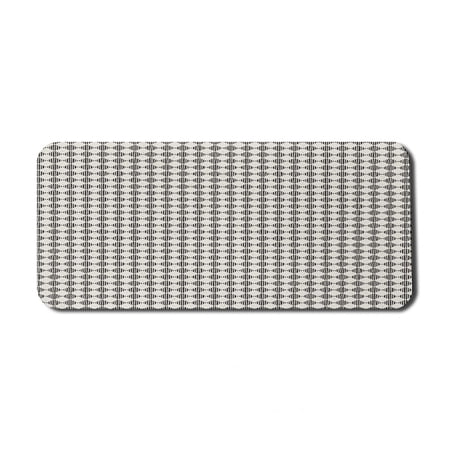 Geometric Computer Mouse Pad  Grunge Style Rhombus Repetition in Monochrome Style with Stripes  Rectangle Non-Slip Rubber Mousepad X-Large  35  x 15  Gaming Size  Eggshell Charcoal Grey  by Ambesonne