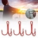 thumbnail image 4 of 100 Uds anzuelos triples rojos anzuelo de pesca de acero alto en carbono accesorios de pesca 6 #, 4 of 10