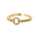 thumbnail image 1 of Anillos de acero inoxidable para mujer, anillo de circonita cúbica chapada en oro, tendencia de lujo, moda coreana, joyería estética, 2023, 1 of 4
