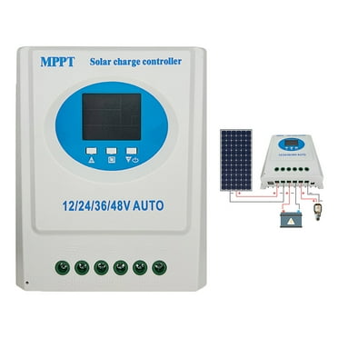 150A MPPT Solar Charge Controller 12V/24V/36V/48V Auto-Switch, LCD Display & Dual USB Ports - Compatible with Lead-Acid/LiFePO4 Batteries, RV/Off-Grid Solar Systems