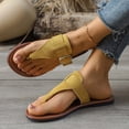 thumbnail image 5 of Yellow Womens Casual Flat Sandals Lightweight Beach Footwear For Spring And Summer Indoor Outdoor Wear Comfortable Toe Thong Style Sandals Size 42, 5 of 9
