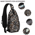 thumbnail image 2 of Sling Backpack,Minimalist Halloween Pattern Crossbody Bag with Water Bottle Holder,Waterproof Sling Bag for Men/Women with Chest Phone Holder for Hiking,Travel, 2 of 6