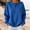 Blue, variant on Women's Henley Half Button Fleece Loose Long Sleeve Pullover Sweatshirt Fall Winter