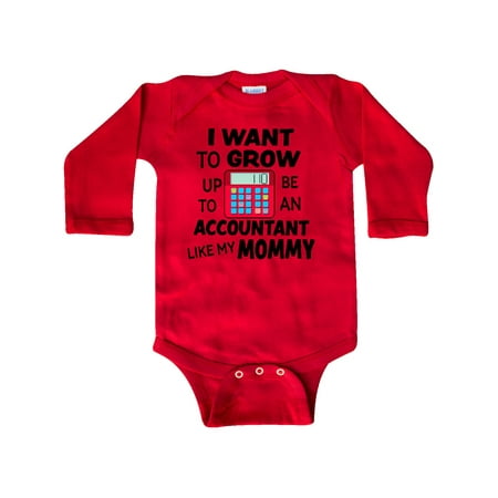 

Inktastic I Want To Grow up To Be An Accountant Like My Mommy Gift Baby Boy or Baby Girl Long Sleeve Bodysuit