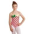 thumbnail image 3 of iEFiEL Kids Girls Christmas Santa Candy Costume Xmas Party Stripes Dance Leotard Red-B 8, 3 of 7