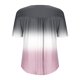thumbnail image 5 of Tops de Tamaño Más de las Mujeres, Manga Corta de Tamaño Más, Cuello Redondo Botón Arriba Plisado Superior, 5 of 6