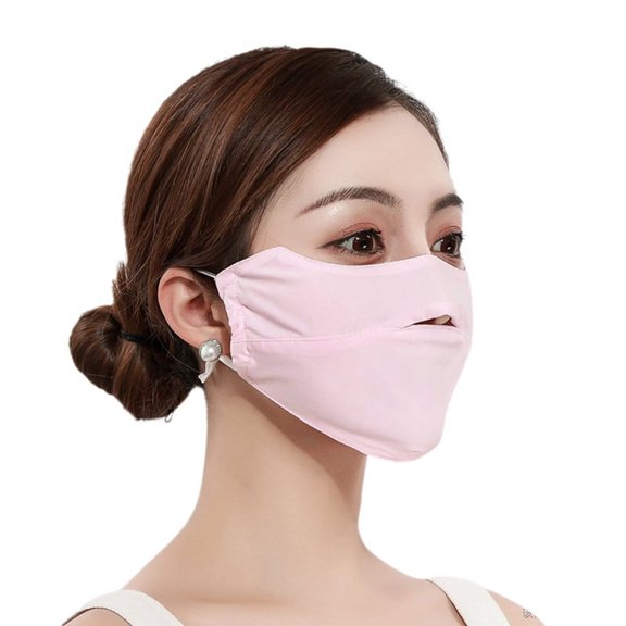 Ice Silk Sun Protection Mask Summer Women'S Outdoor Cycling Sunshade Opening Nose Breathable Eye Protection Mask D
