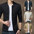 thumbnail image 3 of CENL Mens Casual Blazer Collared Coat Jacket Tops Slim Fit Business Formal Zip Suit, 3 of 9