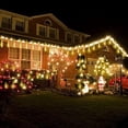 thumbnail image 6 of Morttic Meteor Shower Lights, Outdoor Falling Rain Lights 12 inch 8 Tube 192 LED Snow Falling Icicle Cascading Lights for Xmas Tree Halloween Decoration Wedding Party, Warm White, 6 of 7
