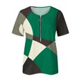 thumbnail image 4 of Blusa informal elegante de manga corta con cremallera y cuello redondo para mujer OAVQHLG3B Store lin121212, 4 of 5