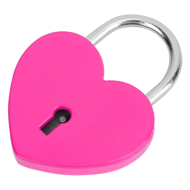 Heart Lock Metal Exquisite Padlock with Key, Small Size Mini Heart Shape Padlock Key Padlock Heart Padlock for Diary, Jewelry Box, Luggage