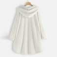 thumbnail image 4 of Plush Coat for Women wycnly Winter Plush Overcoat for Women Casual Solid Plus Size Open Button Hooded Fleece Sweatshirt Outwear Ladies Long Sleeve Pocket Coats 2023 Jacket Holiday, 4 of 4
