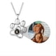 thumbnail image 2 of Collar con proyección de pata de perro con mensaje "Te amo" en 100 idiomas y huellas de animales de compañía de plata 925, 2 of 5