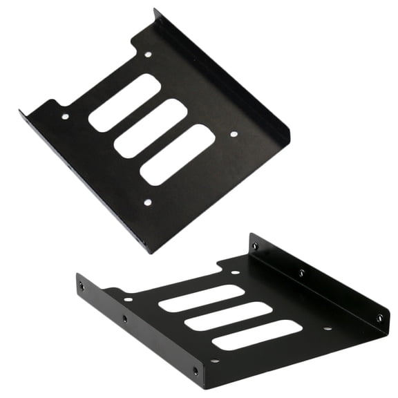 CRILSTYLEO 4-Pack 2.5 Inch SSD Hard Drive Mounting Brackets Tray for Desktop PC, Black Metal Holder