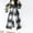 Black, variant on EGNMCR Women's Flannel Jacket Fall Winter Loose Lounge Lapel Button Up Jackets Long Sleeve Plaid Long Shirt Coat on Clearance