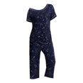 thumbnail image 4 of XINC Christmas Pajamas Women's Pajama Sets Short Sleeve Sleepwear Nightwear Soft Pjs Lounge Sets Blue S, 4 of 4