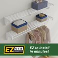 thumbnail image 6 of EZ Shelf-Expandable-Closet Shelf (NO Hanging Rod)- 29” - 49” -White- Easy Install to 1 Sidewall and Backwall (EZS-SW48-1-1) -Wire Closet Shelving Alternative, 6 of 8