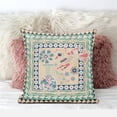 thumbnail image 6 of Love Your Vase Peacock Indoor/Outdoor Pillow with Removable Cover in Beige Green Pink18x18, 6 of 7