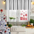 thumbnail image 6 of Grey Striped Valances for Windows, Decorative Rod Pocket Window Valance Curtains, Minimalist Farmhouse Stripe Short Curtain Drapes for Kitchen/Bathroom/Living Room, 2 Panels, 54" W x 18" L, 6 of 8