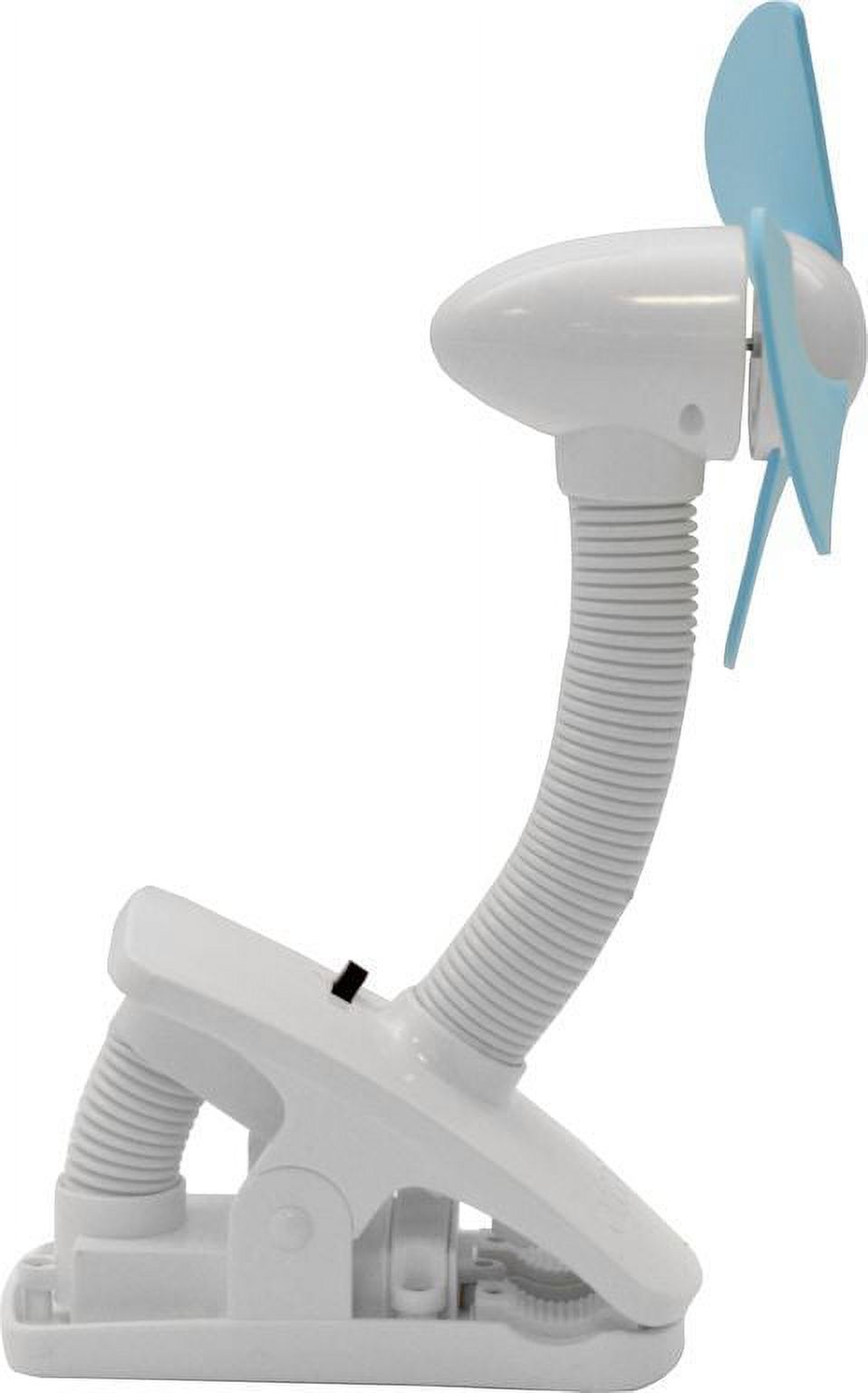 O2COOL 4 inch Portable Battery Powered Stroller Clip Fan, Blue and White