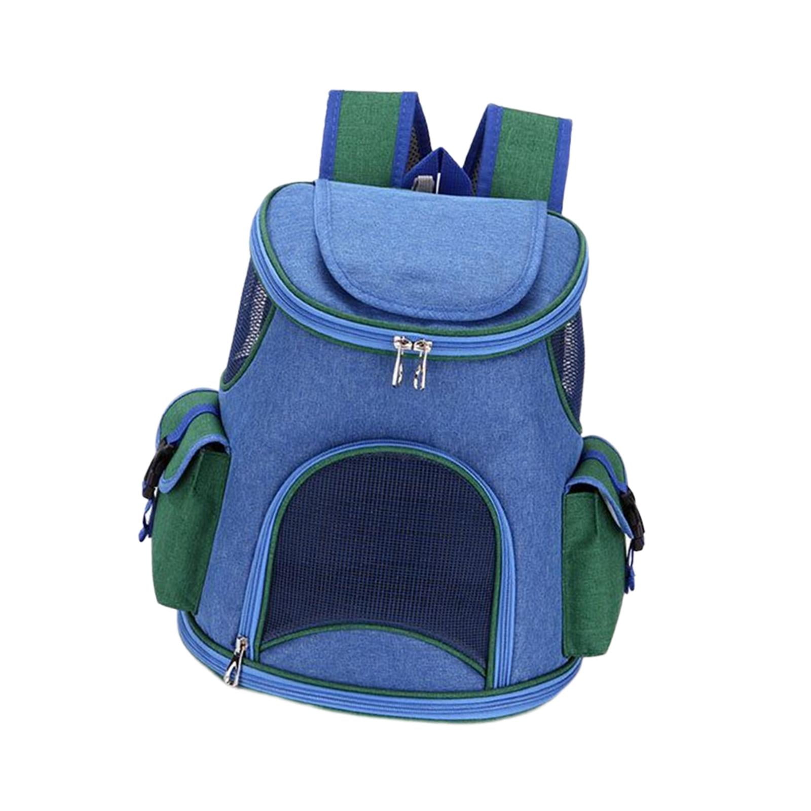 Bvdfgk Pet Carrier Backpack Adjustable Strap 2 Side Bags Carrying Bags Dog Carriers Pet Dark Blue 14lb