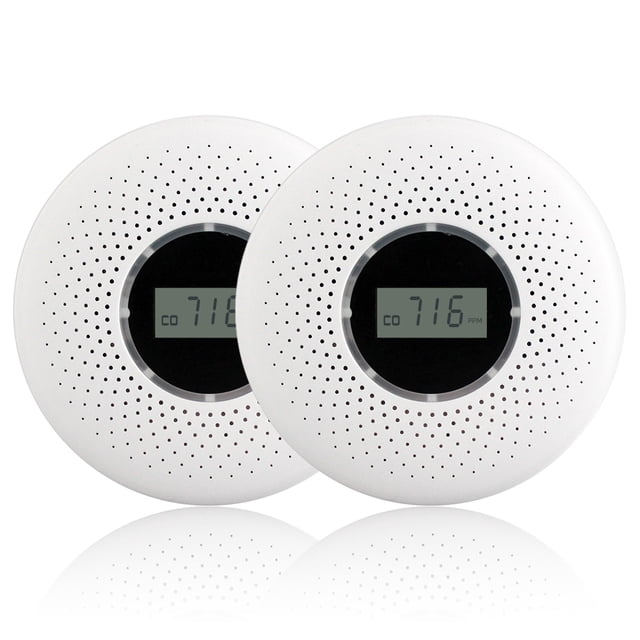 Detector de humo y monóxido de carbono combinado con advertencia sonora y pantalla LCD CO con pilas