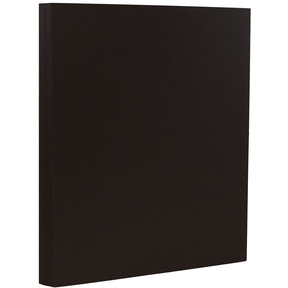JAM Paper Cardstock, 8.5 x 11, 80lb Black, 50 per Pack