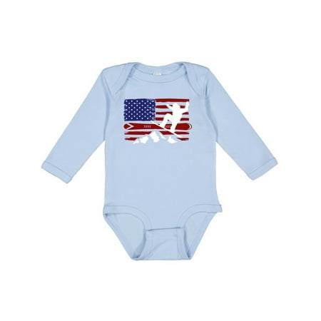 

Inktastic Snowboarding US Flag Gift Baby Boy or Baby Girl Long Sleeve Bodysuit