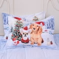 thumbnail image 2 of White Digital Printed Christmas Gifts Theme Pattern Microfiber Comforter Set of 2 Shams Breathable Durable Ultra Soft Warm Cozy Luxury Winter Bedspread Bedding Set, 2 of 5