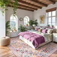 thumbnail image 5 of Lahome Floral 8'x10' Area Rugs for Living Room, Washable Large Pink Bedroom Rug 8x10, Non Slip Ultra Thin Boho Flower Indoor Floor Carpet for Girls Room Nursery Playroom, Pink, 5 of 11