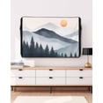thumbnail image 3 of Outdoor TV Cover 70 to 75 Inch Weatherproof, Retro Abstract Waterproof TV Screen Protector for Outside Decor with Zipper and Pocket 68"L x 42"H , Watercolor Mountain Sun Forest Gray Orange, 3 of 7