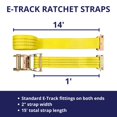 thumbnail image 2 of Paquete De 8 Correas De Trinquete E-Track De 2" X 15' 4400Lb De Amarre, 2 of 5
