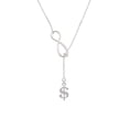 thumbnail image 2 of Delight Jewelry Silvertone Rounded Dollar Sign Silver tone Elegant Infinity Lariat Necklace, 2 of 4