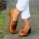 thumbnail image 1 of Zapatos de cuero cómodos casuales de parte inferior plana de manga de color sólido para mujer Wmkox8yii FOPL1831, 1 of 4